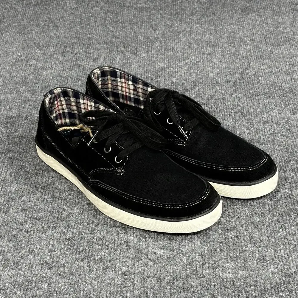 Gotcha Shoes Mens Size 9.5 Black Laguna Leather Canvas Boat Skate Surf Casual